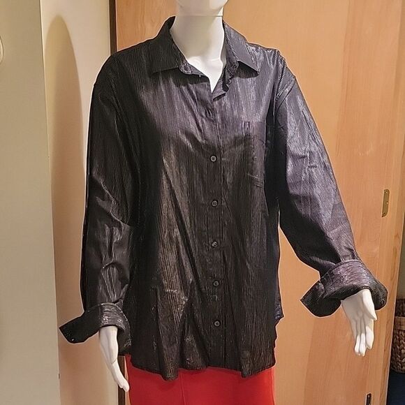 NWT GAP metallic big shirt sz L - Picture 1 of 13